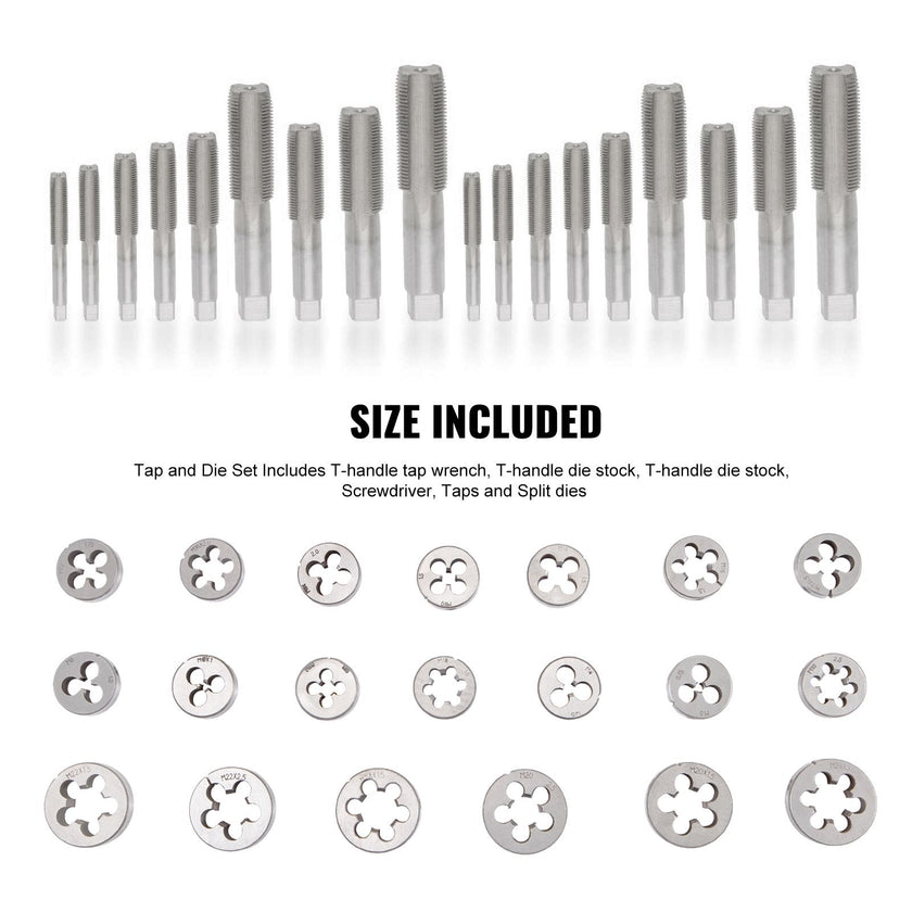 VEVOR Tap and Die Set, 60 PC Tap Set Metric and SAE with Storage Case, Carbon Steel Internal and External Tap and Die Set Metric and Standard, Used for Create New Threads or Repair Damaged Threads