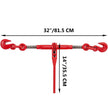 VEVOR Chain Binder 3/8in-1/2in, Ratchet Load Binder 9215lbs Capacity, Ratchet Lever Binder w/ G70 Hooks, Adjustable Length, Ratchet Chain Binder for Tie Down, Hauling, Towing, 2 Packs in Red