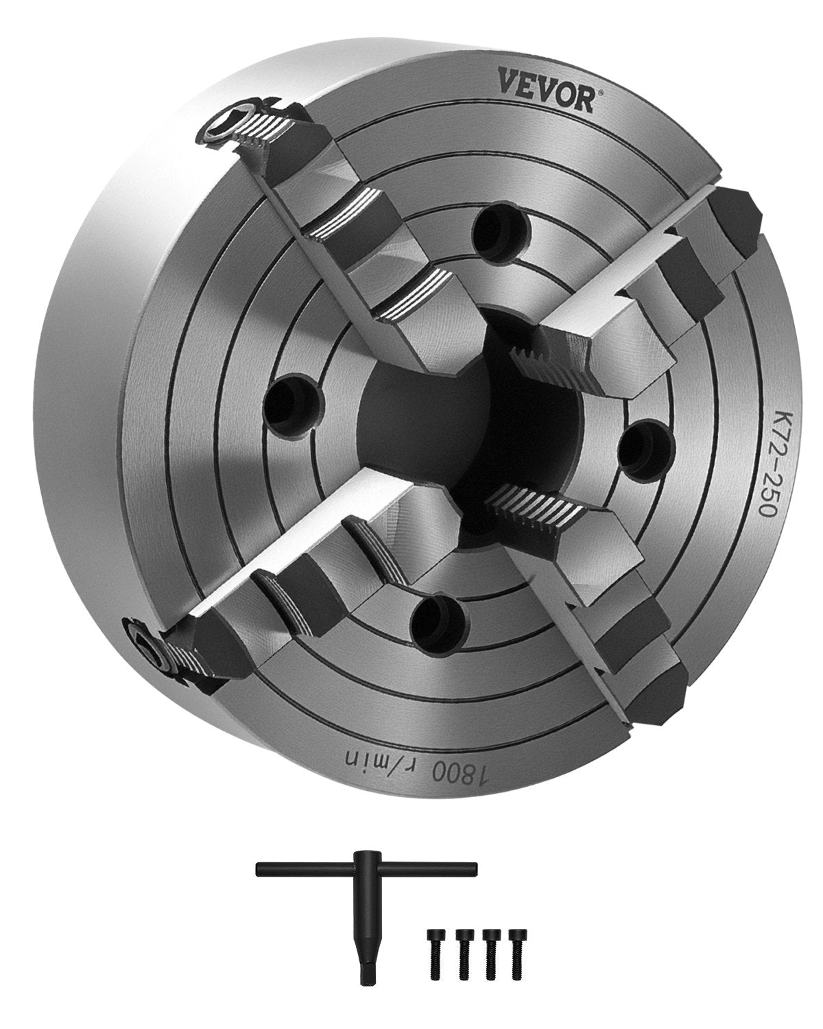 VEVOR 10 in 4-Jaw Self-Centering Lathe Chuck for Lathe Drilling Milling Machine