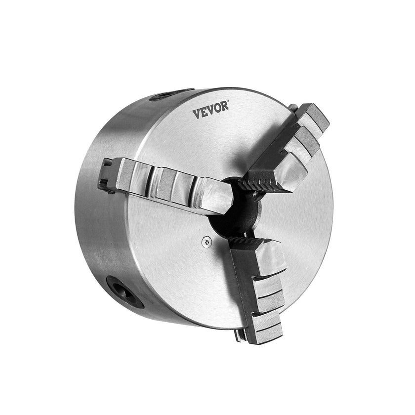 VEVOR 3-Jaw Lathe Chuck, 6'', Self-Centering Lathe Chuck, 0.14- 6.3 in/3.5-160 mm Clamping Range with T-key Fixing Screws Reversible Jaws, for Lathe 3D Printer Machining Center Milling Drilling Machin