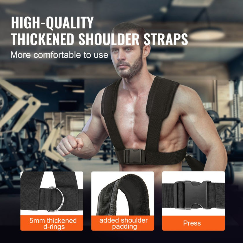 VEVOR Weight Training Sled, Pull Push Power Sled, Fitness Strength Resistance Training, Steel Workout Equipment for Athletic Exercise & Speed Improvement, Suitable for 2