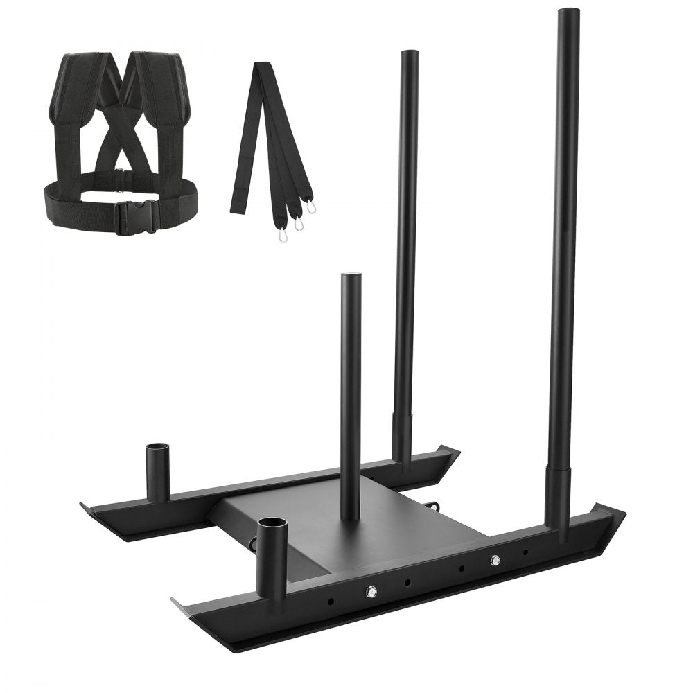 VEVOR Weight Training Sled, Pull Push Power Sled, Fitness Strength Resistance Training, Steel Workout Equipment for Athletic Exercise & Speed Improvement, Suitable for 2