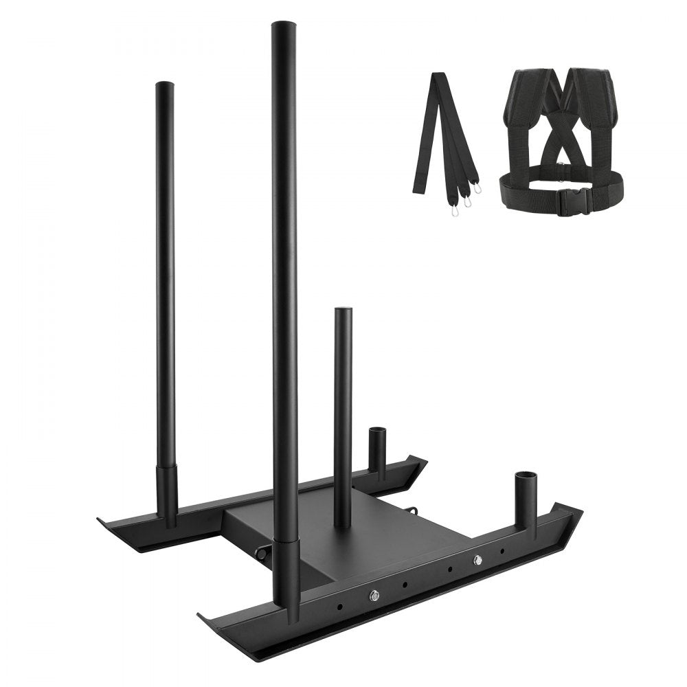 VEVOR Weight Training Sled, Pull Push Power Sled, Fitness Strength Resistance Training, Steel Workout Equipment for Athletic Exercise & Speed Improvement, Suitable for 2