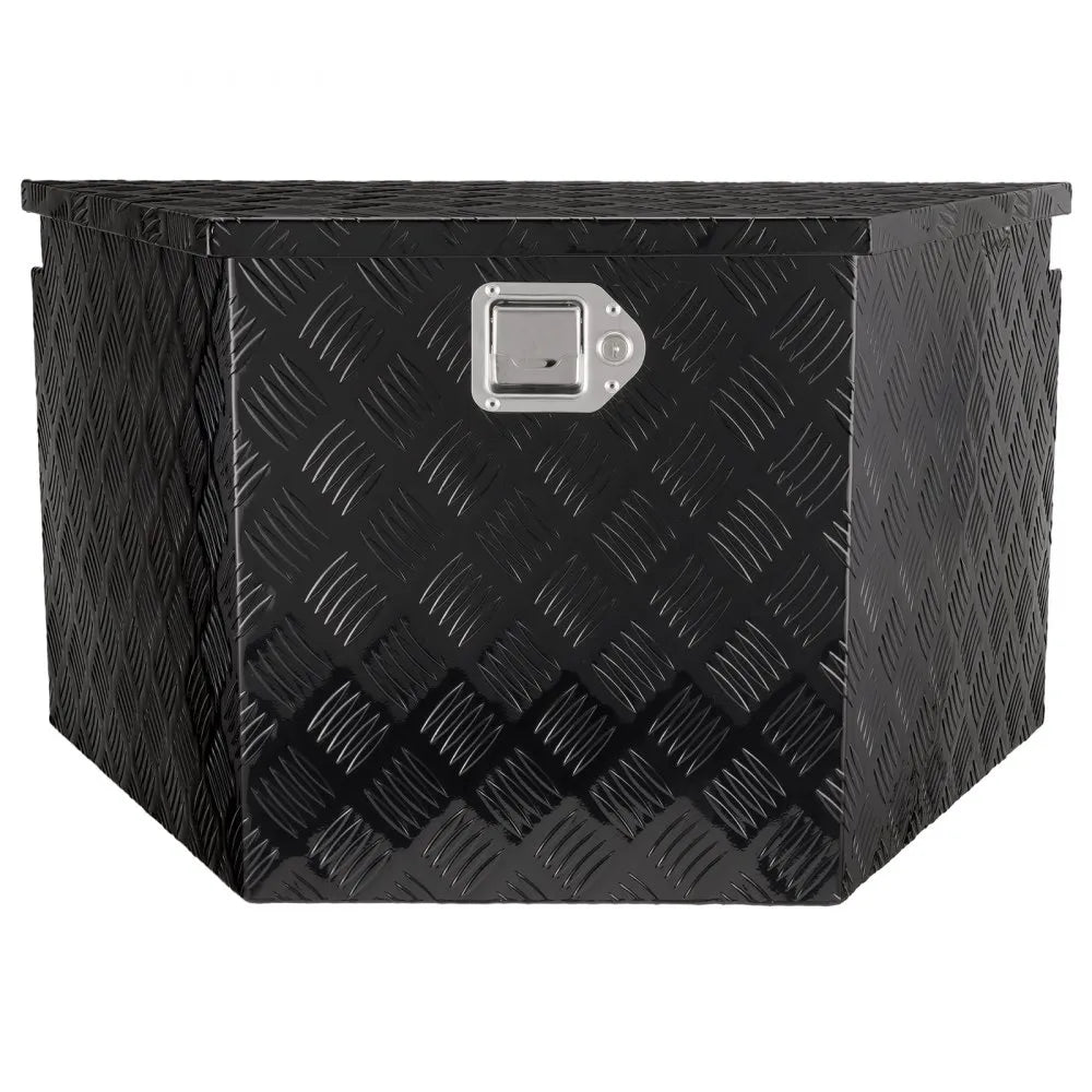 VEVOR Trailer Tongue Box, Aluminum Alloy Diamond Plate Tongue Box Tool Chest, Heavy Duty Trailer Box Storage with Lock and Keys, Utility Trailer Tongue Box for Pickup Truck, RV, Trailer, 33