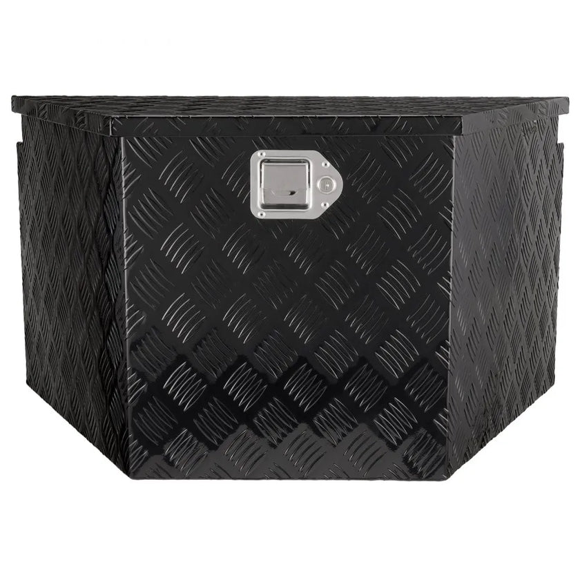 VEVOR Trailer Tongue Box, Aluminum Alloy Diamond Plate Tongue Box Tool Chest, Heavy Duty Trailer Box Storage with Lock and Keys, Utility Trailer Tongue Box for Pickup Truck, RV, Trailer, 33
