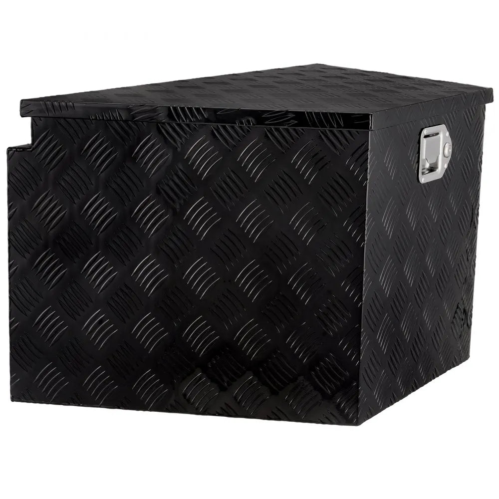 VEVOR Trailer Tongue Box, Aluminum Alloy Diamond Plate Tongue Box Tool Chest, Heavy Duty Trailer Box Storage with Lock and Keys, Utility Trailer Tongue Box for Pickup Truck, RV, Trailer, 33