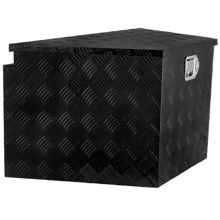 VEVOR Trailer Tongue Box, Aluminum Alloy Diamond Plate Tongue Box Tool Chest, Heavy Duty Trailer Box Storage with Lock and Keys, Utility Trailer Tongue Box for Pickup Truck, RV, Trailer, 33