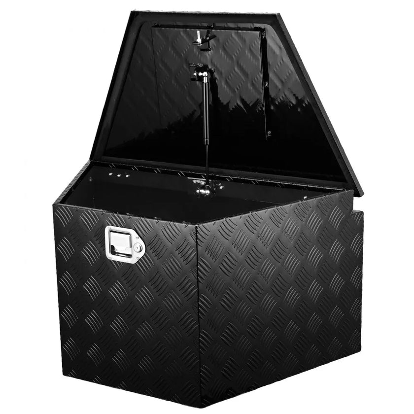 VEVOR Trailer Tongue Box, Aluminum Alloy Diamond Plate Tongue Box Tool Chest, Heavy Duty Trailer Box Storage with Lock and Keys, Utility Trailer Tongue Box for Pickup Truck, RV, Trailer, 33
