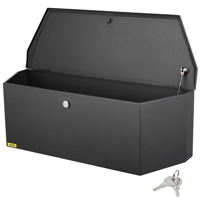 VEVOR Trailer Tongue Box, Carbon Steel Tongue Box Tool Chest, Heavy Duty Trailer Box Storage with Lock and Keys, Utility Trailer Tongue Tool Box for Pickup Truck Bed, RV Trailer, 36