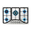 VEVOR Gas Cooktop 30 inch, Max 12250BTU 5 Burners Built-in Stainless Steel Gas Stove Top, LPG/NG Convertible Dual Fuel Natural Gas Hob with Thermocouple Protection