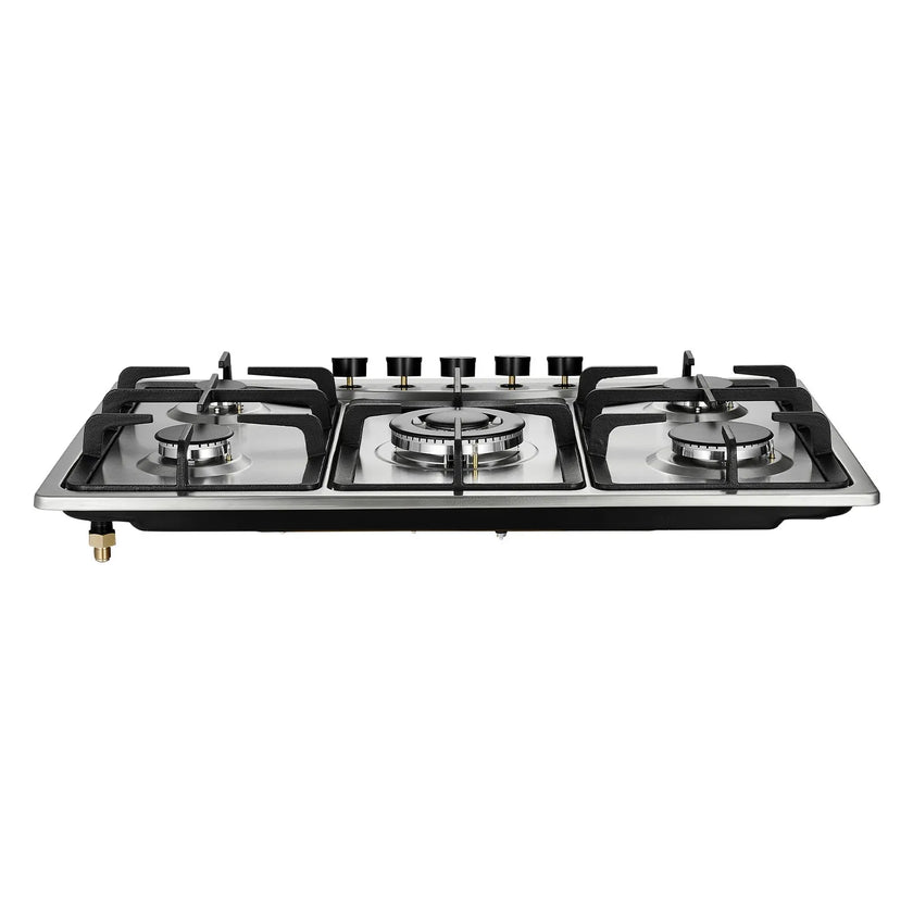 VEVOR Gas Cooktop 30 inch, Max 12250BTU 5 Burners Built-in Stainless Steel Gas Stove Top, LPG/NG Convertible Dual Fuel Natural Gas Hob with Thermocouple Protection