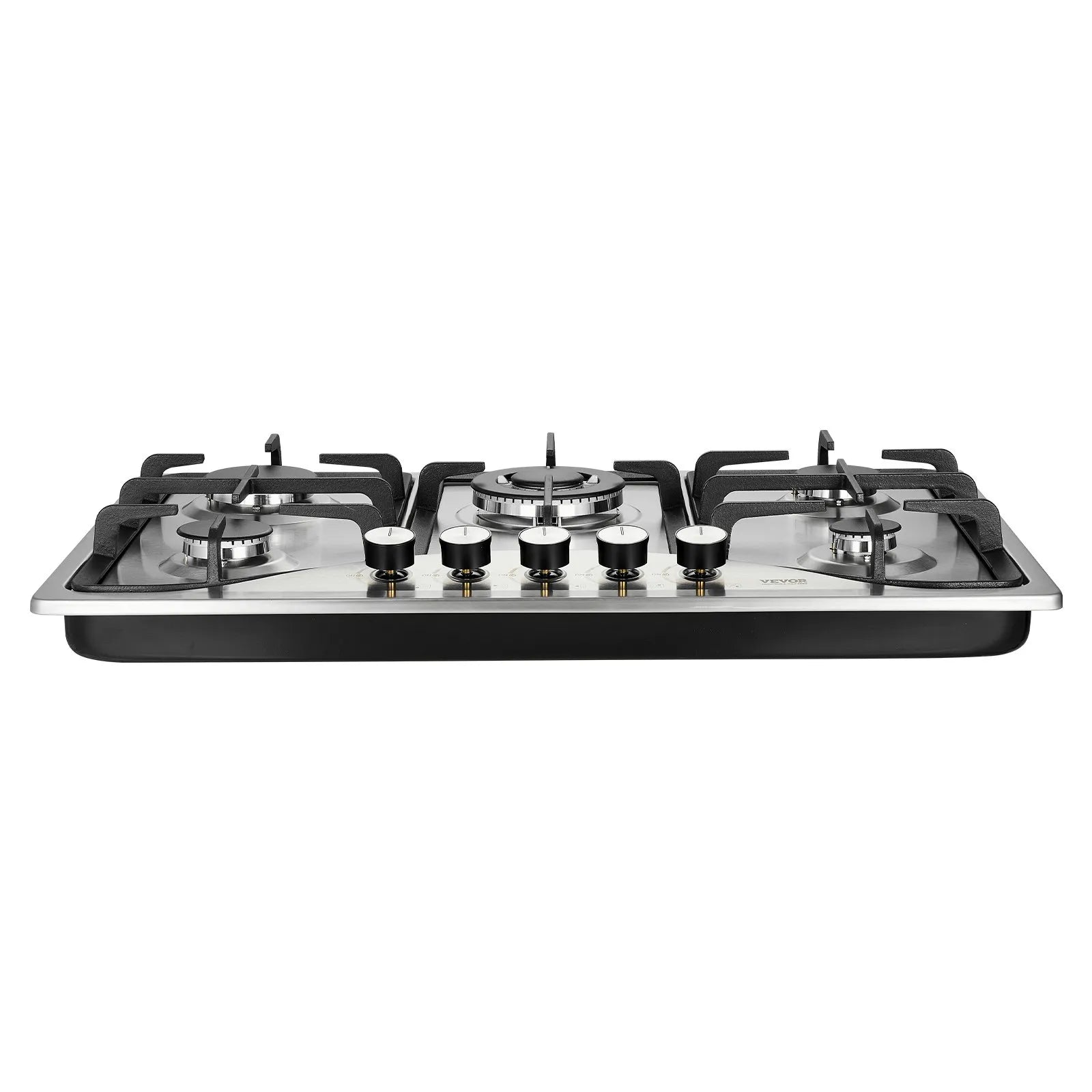 VEVOR Gas Cooktop 30 inch, Max 12250BTU 5 Burners Built-in Stainless Steel Gas Stove Top, LPG/NG Convertible Dual Fuel Natural Gas Hob with Thermocouple Protection