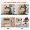 VEVOR Rattan Nightstand End Table with Drawer Open Shelf Boho Bedside Table