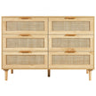 VEVOR Rattan Drawer Dresser Natural Rattan Closet Dresser 6 Drawers for bedroom
