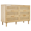 VEVOR Rattan Drawer Dresser Natural Rattan Closet Dresser 6 Drawers for bedroom