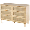 VEVOR Rattan Drawer Dresser Natural Rattan Closet Dresser 6 Drawers for bedroom