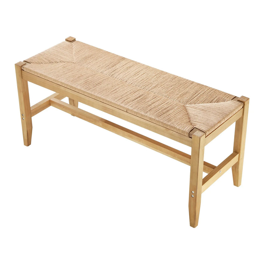 VEVOR Rattan Bench Wooden Bench 40 Inches for Entryway Living Room & Bedroom