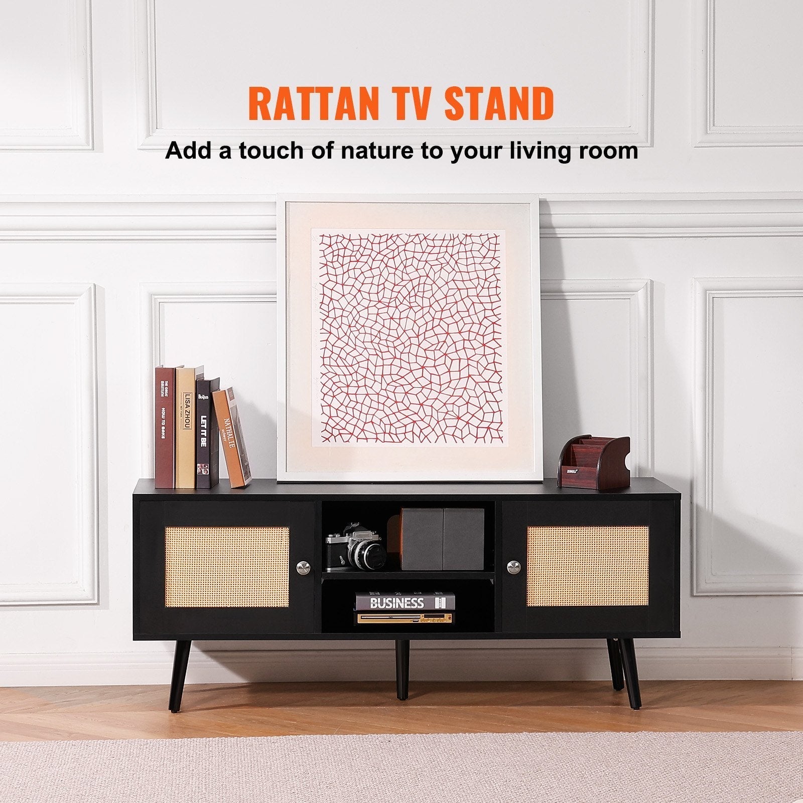 VEVOR Rattan TV Stand for 55