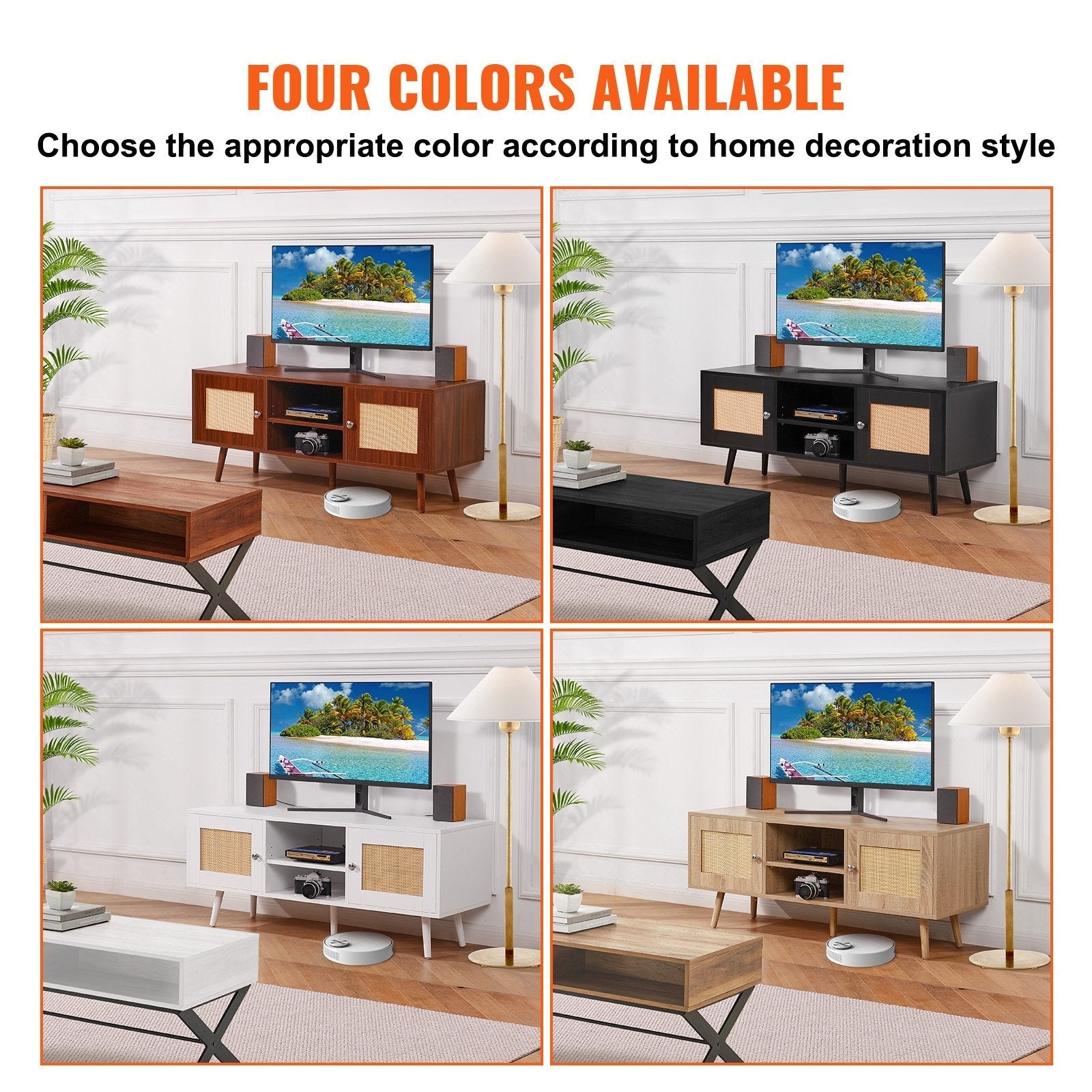 VEVOR Rattan TV Stand for 55