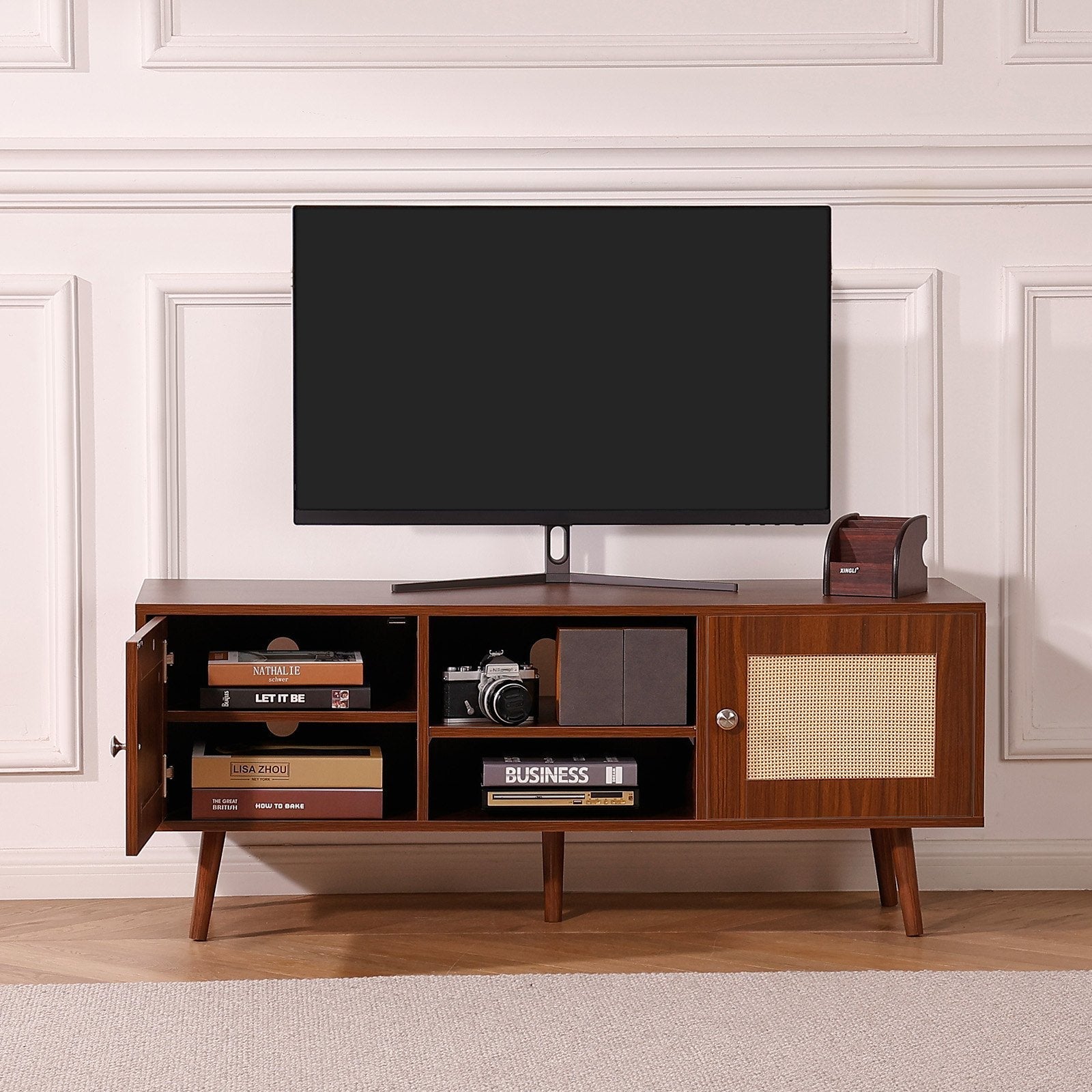 VEVOR Rattan TV Stand for 55