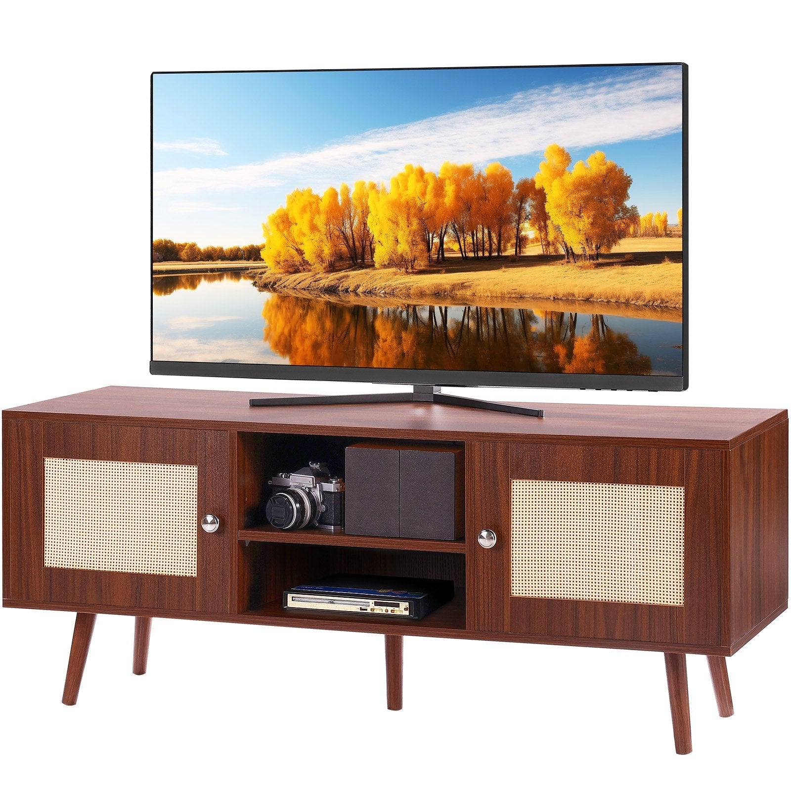 VEVOR Rattan TV Stand for 55