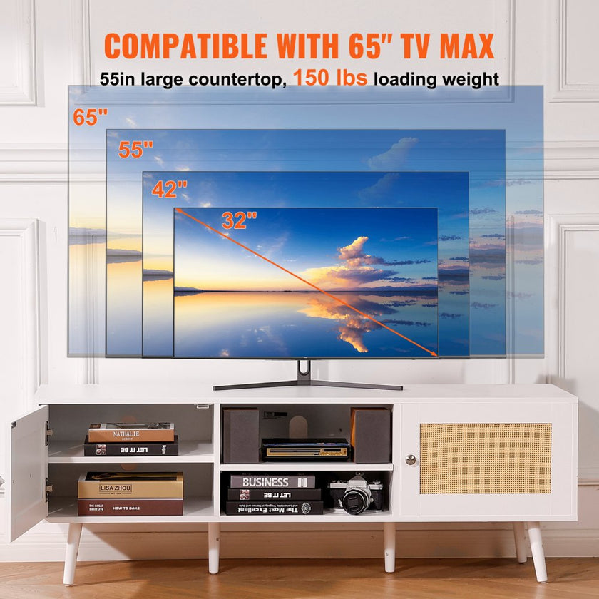 VEVOR Rattan TV Stand for 65