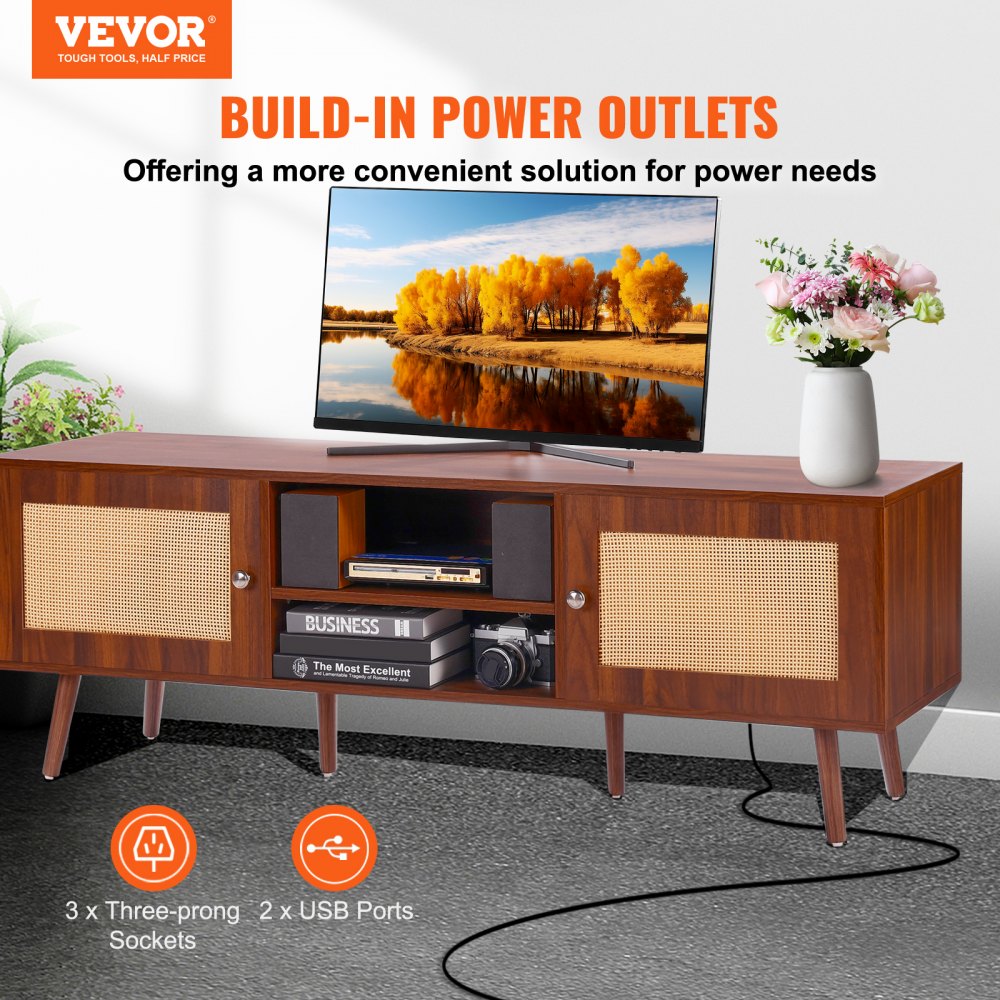 VEVOR Rattan TV Stand for 65