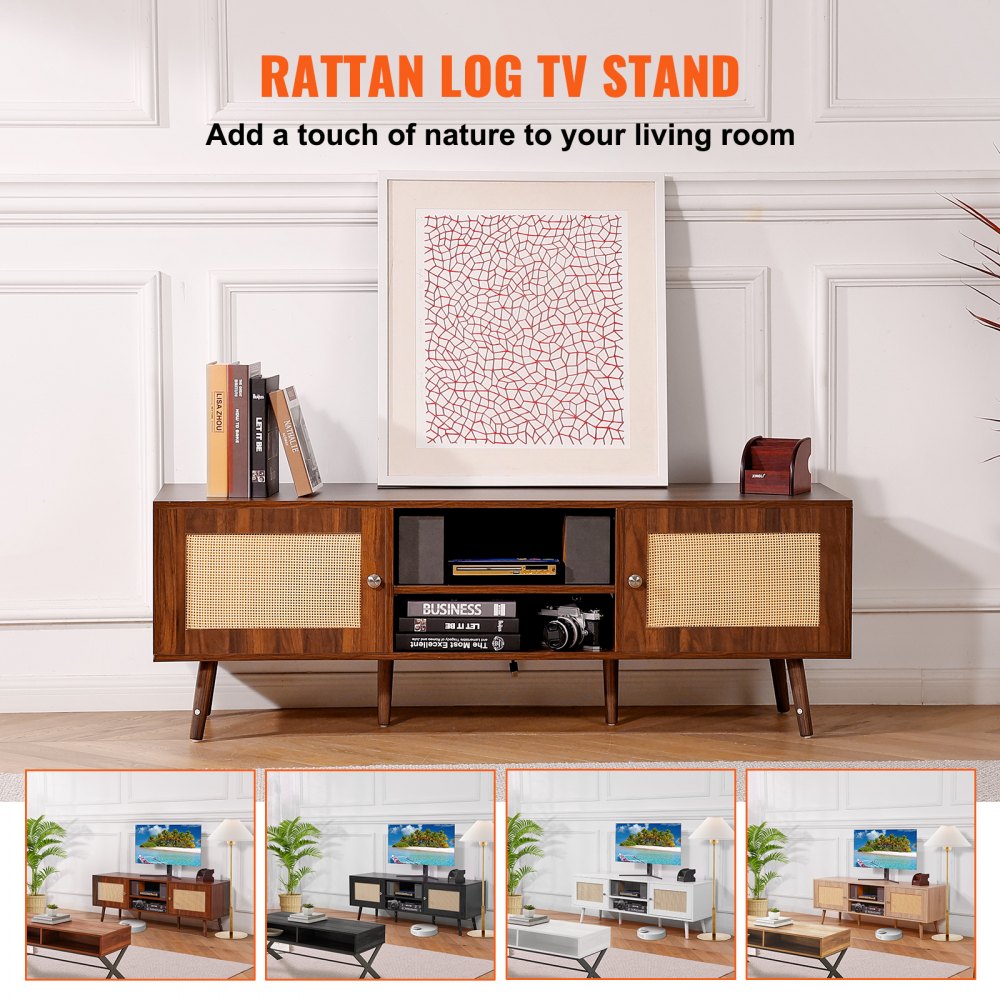 VEVOR Rattan TV Stand for 65
