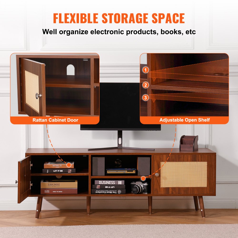 VEVOR Rattan TV Stand for 65