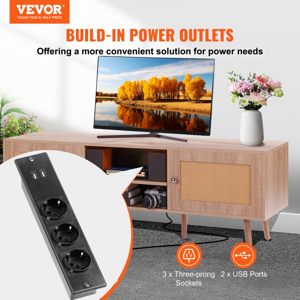 VEVOR Rattan TV Stand for 65
