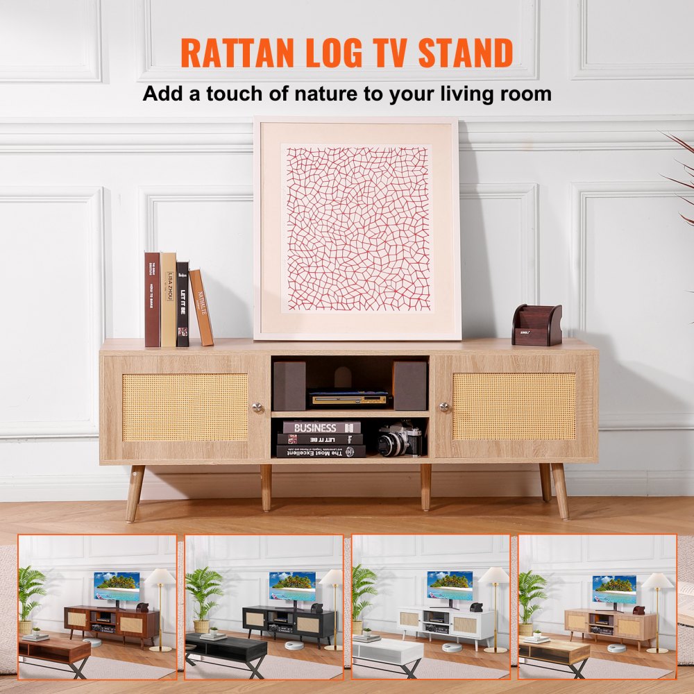 VEVOR Rattan TV Stand for 65