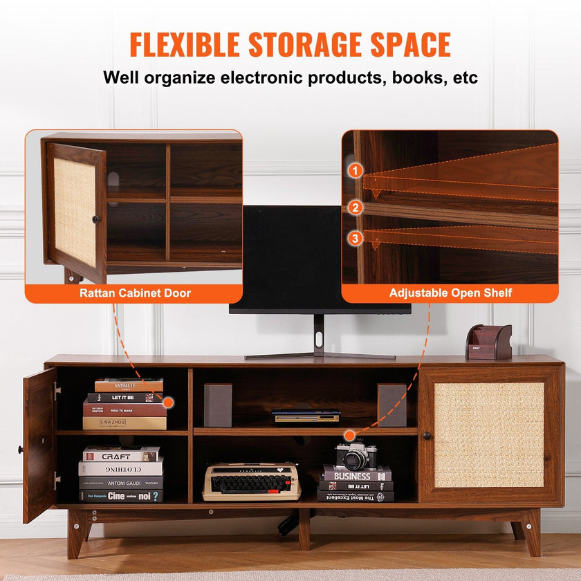 VEVOR Rattan TV Stand for 75