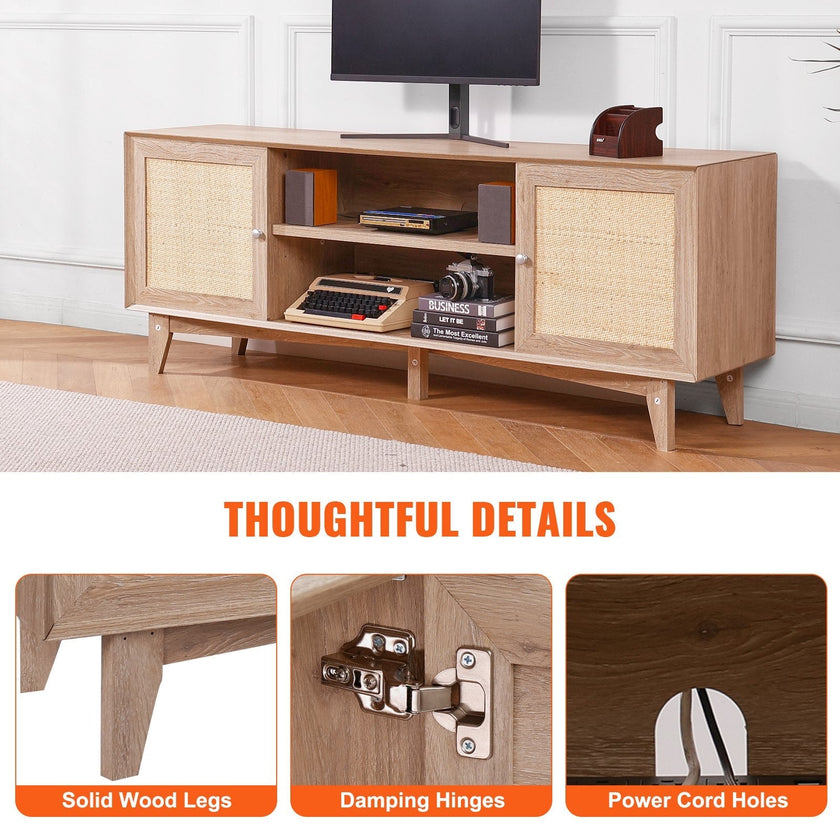 VEVOR Rattan TV Stand for 75