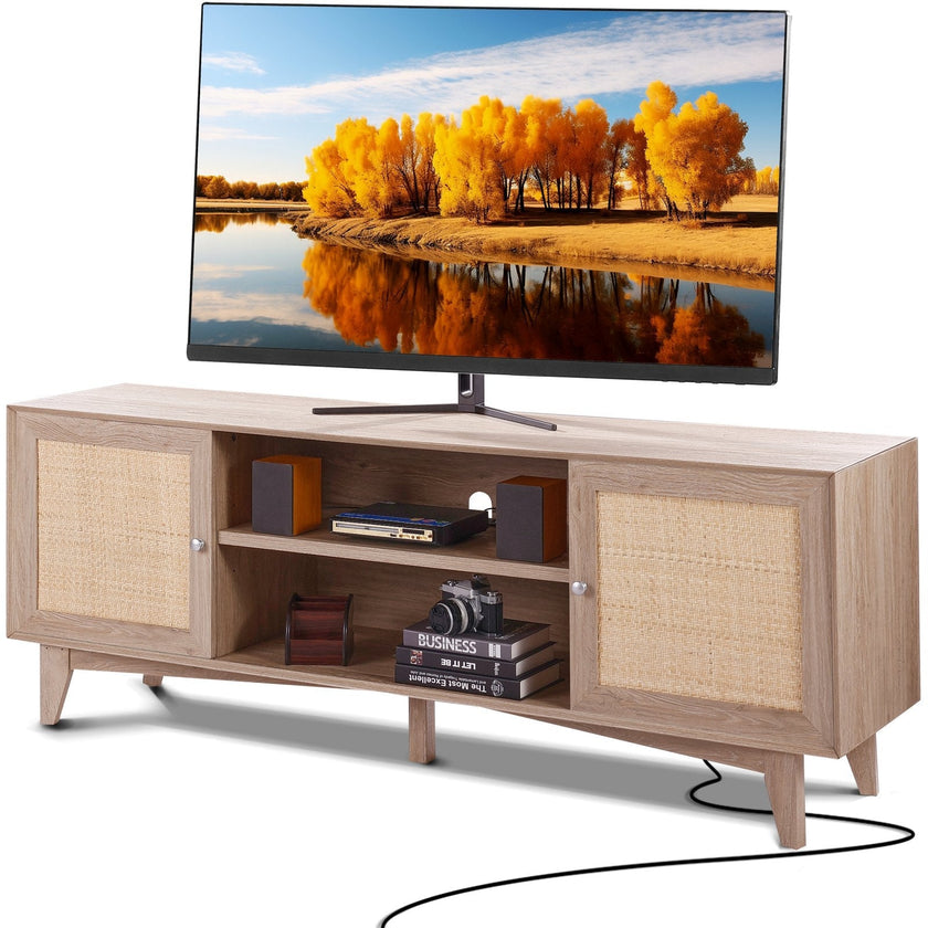 VEVOR Rattan TV Stand for 75
