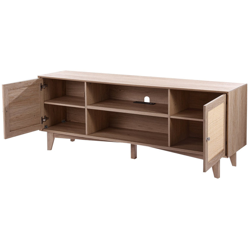 VEVOR Rattan TV Stand for 75