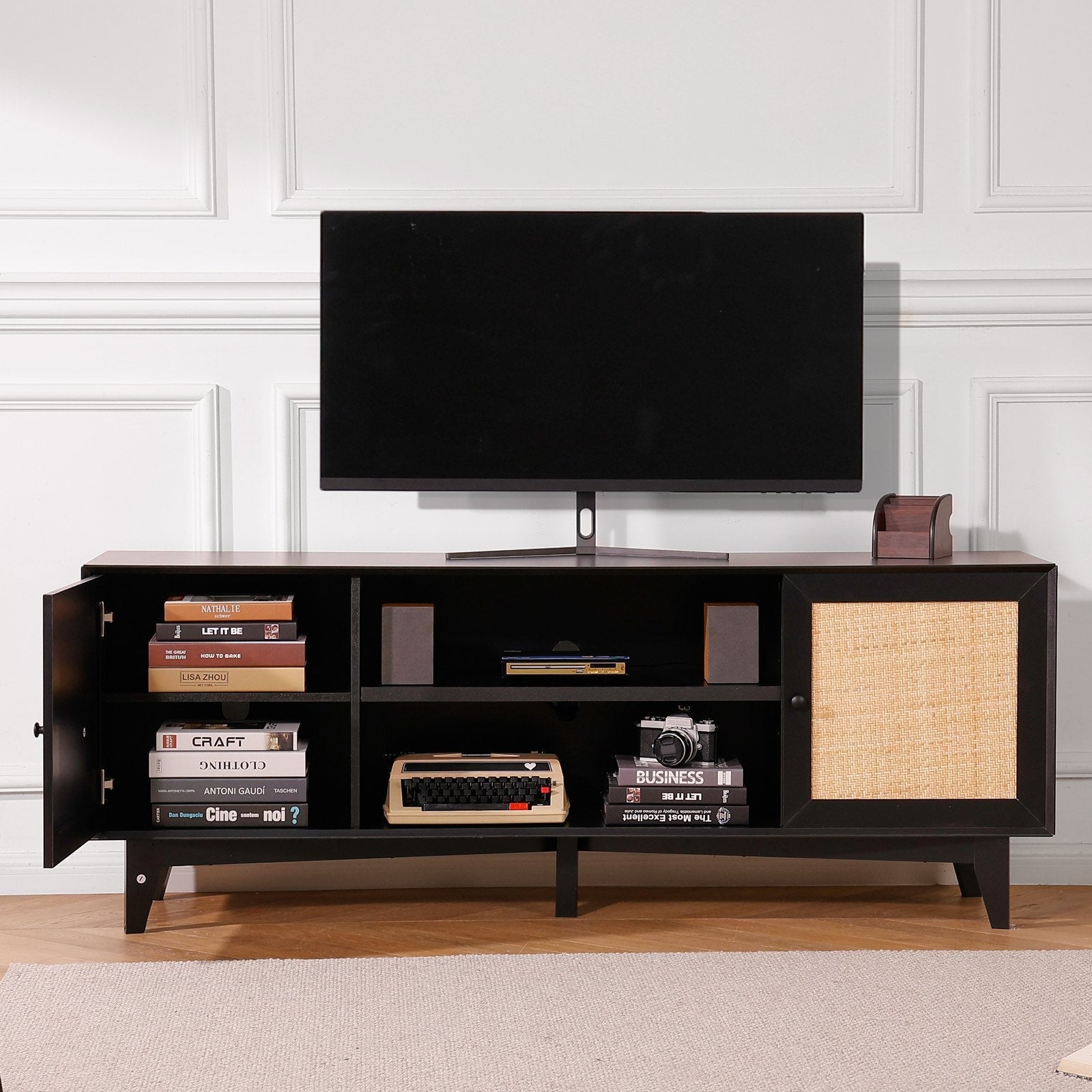 VEVOR Rattan TV Stand for 75
