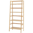 VEVOR Bamboo Bookshelf 4 Tiers Bamboo Ladder Bookshelf Trapezoid Storage Rack
