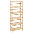 VEVOR Bamboo Bookshelf 6 Tiers Bamboo Ladder Bookcase Rectangle Storage Rack