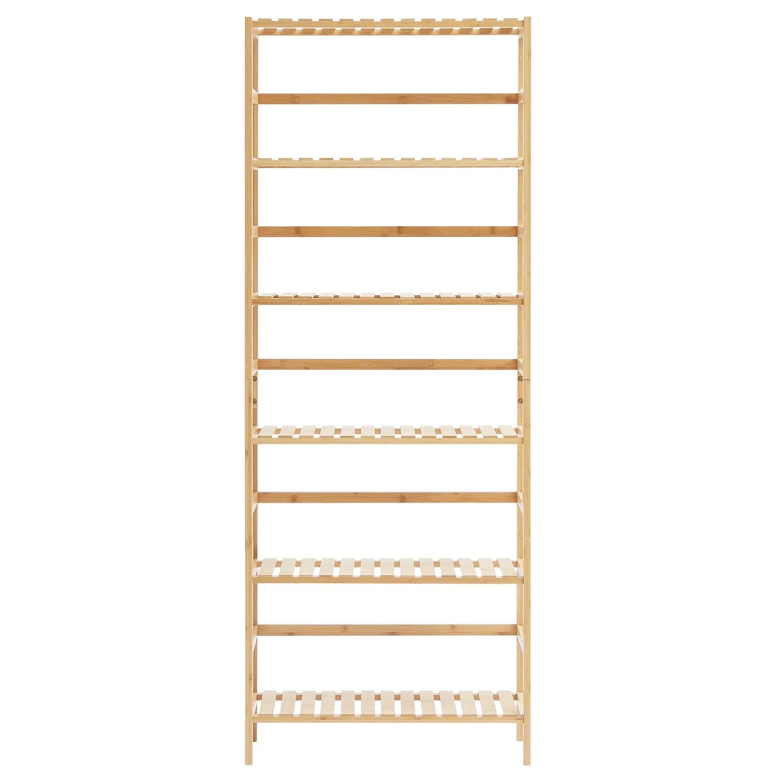 VEVOR Bamboo Bookshelf 6 Tiers Bamboo Ladder Bookcase Rectangle Storage Rack