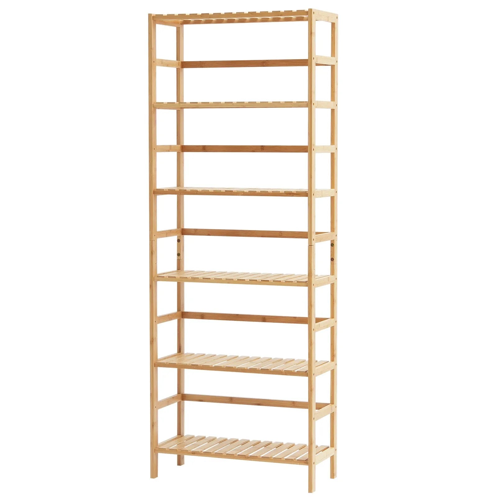 VEVOR Bamboo Bookshelf 6 Tiers Bamboo Ladder Bookcase Rectangle Storage Rack