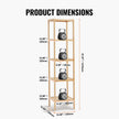 VEVOR Corner Standing Bookshelf 5-Tier Bamboo Ladder Narrow Shelf Plant Stand