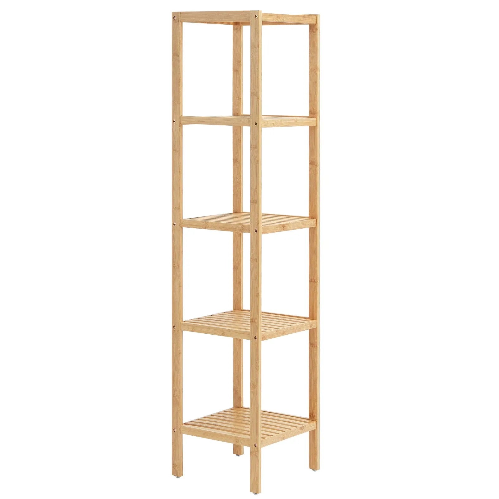 VEVOR Corner Standing Bookshelf 5-Tier Bamboo Ladder Narrow Shelf Plant Stand