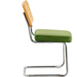VEVOR Rattan Chairs, Set of 2, Mid Century Modern Dining Chair, Upholstered Velvet Accent Chair with Rattan Back, Retro Dining Room Kitchen Chair for Living Room, Bedroom, Reading Room, Office, Green
