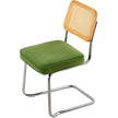 VEVOR Rattan Chairs, Set of 4, Mid Century Modern Dining Chair, Upholstered Velvet Accent Chair with Rattan Back, Retro Dining Room Kitchen Chair for Living Room, Bedroom, Reading Room, Office, Green