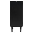 VEVOR Rattan Cabinet Storage with 2 Magnetic Doors and Adjustable Shelves Black