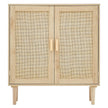 VEVOR Rattan Cabinet Storage with 2 Magnetic Doors & Adjustable Shelves Natural