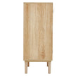 VEVOR Rattan Cabinet Storage with 2 Magnetic Doors & Adjustable Shelves Natural