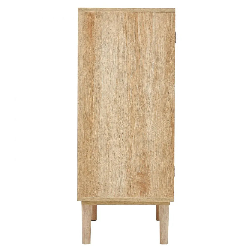 VEVOR Rattan Cabinet Storage with 2 Magnetic Doors & Adjustable Shelves Natural