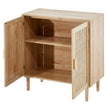 VEVOR Rattan Cabinet Storage with 2 Magnetic Doors & Adjustable Shelves Natural