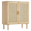VEVOR Rattan Cabinet Storage with 2 Magnetic Doors & Adjustable Shelves Natural